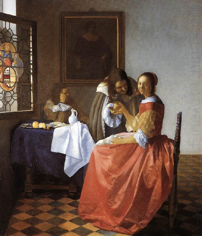 Jan Vermeer A Lady and Two Gentlemen china oil painting image